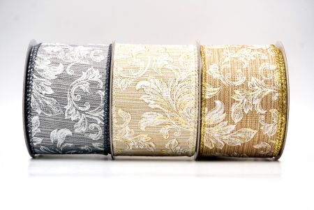 Elegant Baroque Floral Metallic Wired Ribbon_KF9719.KF9720.KF9721.KF9722 (4)